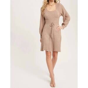 NEW BLUIVY café au lait sweater dress in taupe